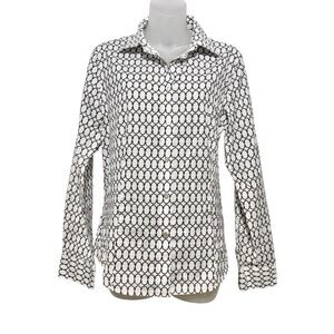 Talbots Circular Interlocking knots Print Button-Down Shirt